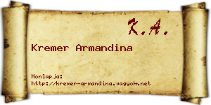 Kremer Armandina névjegykártya